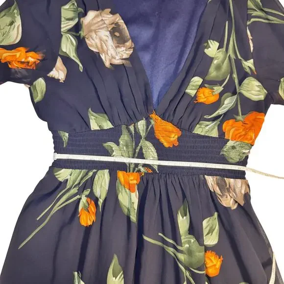 Baltic Born Olivia Midnight Navy Floral Maxi Dress Women's Medium Boho Cottage - Picture 9 of 16